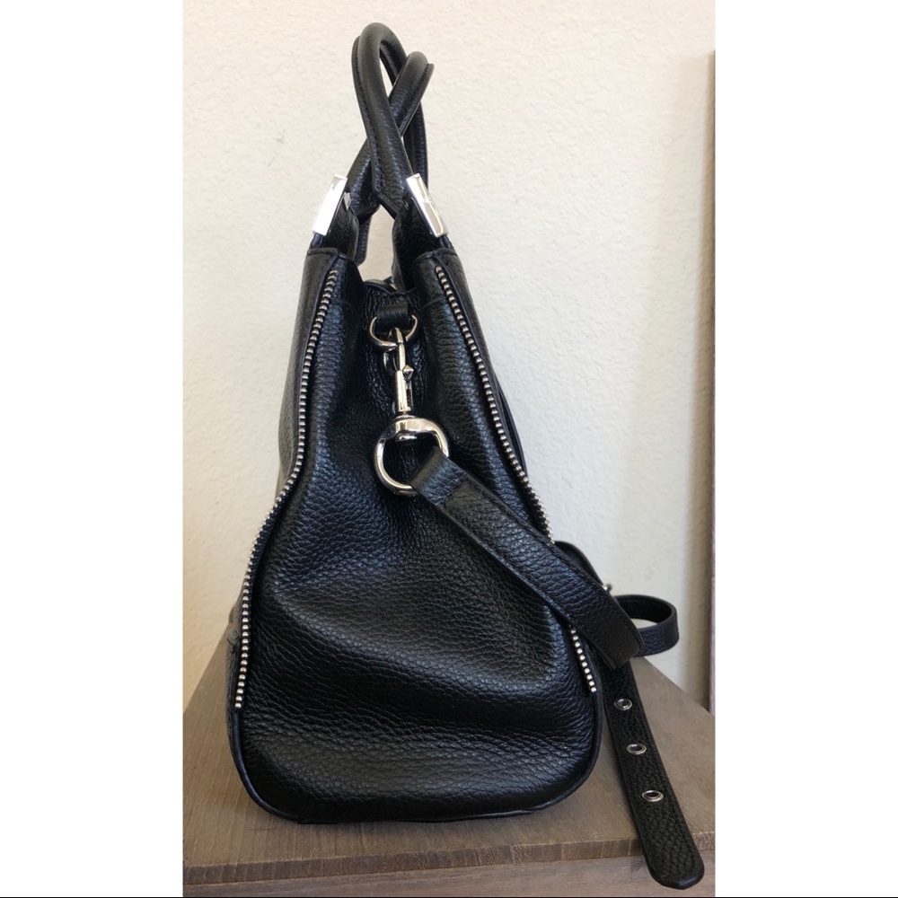 Rebecca Minkoff Saffiano Leather Amorous Shoulder Hand Bag Black - Picture 2 of 8